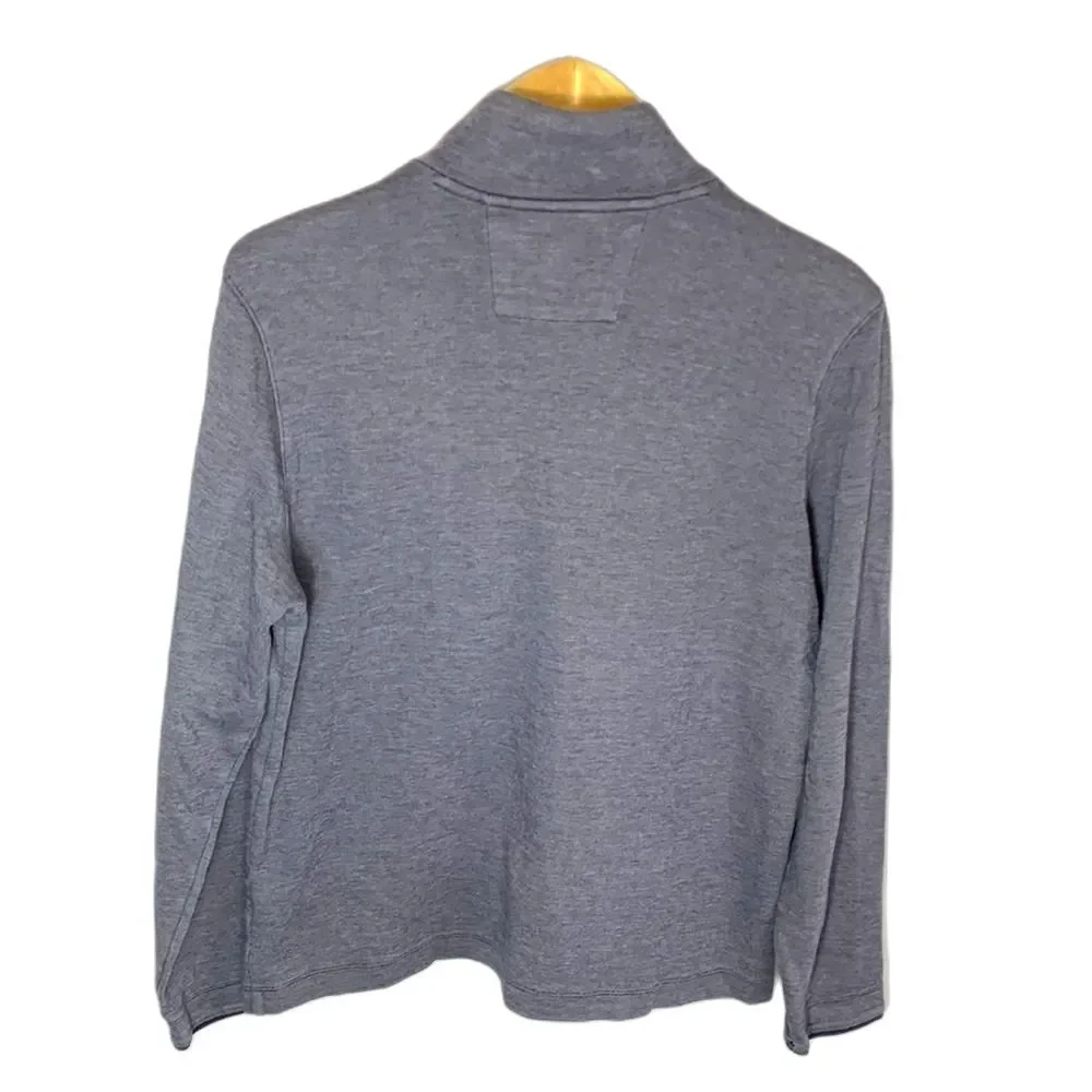 Banana Republic Men's Gray-Blue Heathered 1/4 Zip LS Pullover Sweatshirt Size M